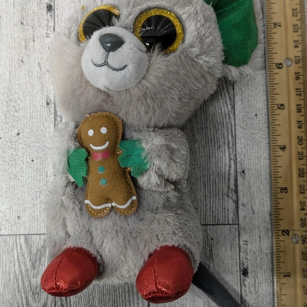 Ty Mac Gray Mouse with Red and Green Ears